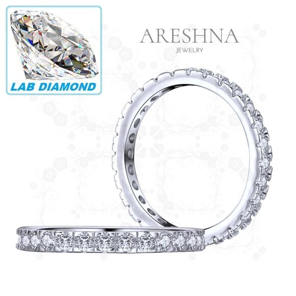 1ct Lab Diamond Infinity Band - Picture 1 of 11